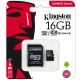 Memoria MicroSD 16Gb Kingston Canvas 80Mb/s + Adaptador