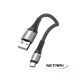 CABLE MICRO USB (1M) NM-117S NETMAK PLATEADO STRONG SERIES CARGA RAPIDA