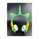 Auricular Bt Ng-C474 Verde/ Celeste Orejas Unicornio Rgb Noga