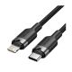 CABLE CH-VN-LALBF LIGHTNING A TIPO C 1MTS NEGRO TRENZADO PREMIUM VENTION