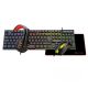 COMBO GAMER 4 EN 1 NM-GC479 TEC RGB + MOUSE USB 1000DPI + AURIC VINCHA RGB 2X3.5 USB + MOUSEPAD 30X25 NETMAK